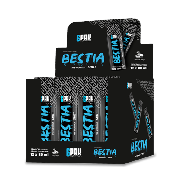 BESTIA SHOT BOX - 12 porcji | Przedtreningówka | Sklep 6PAK Nutrition BESTIA SHOT BOX - 12 porcji | Przedtreningówka | Sklep 6PAK Nutrition