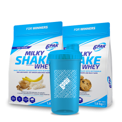 Białko Milky Shake Whey - 2x1800g + Shaker GRATIS! | Sklep 6PAK Nutrition