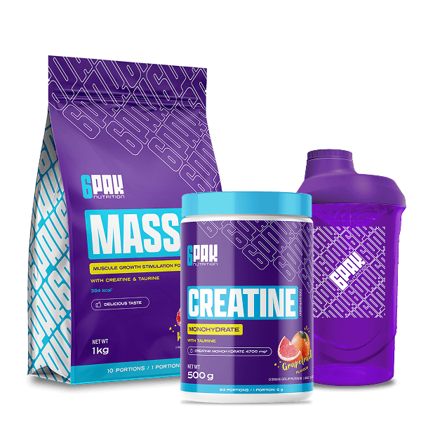 Zestaw na masę i siłę mięśniową | Gainer | Kreatyna | Sklep 6PAK Nutrition