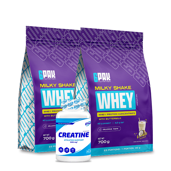 Dwa smaki białka Milky Shake Whey + Kreatyna | Sklep 6PAK Nutrition Dwa smaki białka Milky Shake Whey + Kreatyna | Sklep 6PAK Nutrition