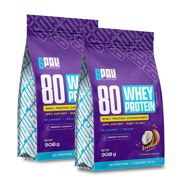 80 Whey Protein 2x908g | Białko zestaw 2 smaków | Sklep 6PAK Nutrition