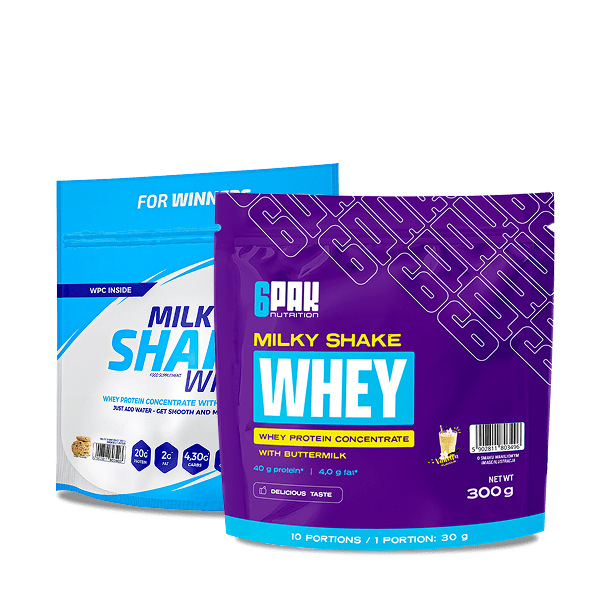 Białko Milky Shake Whey - 2x300g | Zestaw dwóch smaków | Sklep 6PAK
