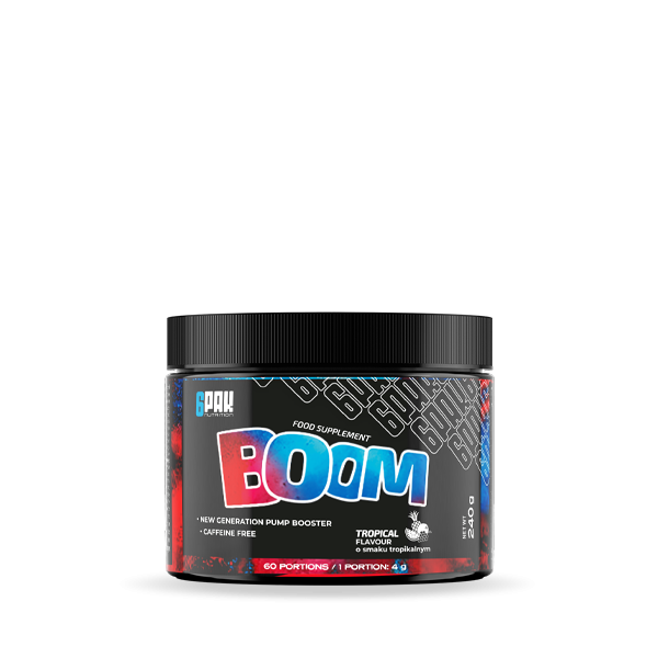 Przedtreningówka bez kofeiny BOOM - 240g | Pompa | Sklep 6PAK Nutrition Przedtreningówka bez kofeiny BOOM - 240g | Pompa | Sklep 6PAK Nutrition