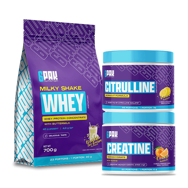 Zestaw suplementów na siłownię - Białko + Kreatyna + Cytrulina | Sklep 6PAK Nutrition Zestaw suplementów na siłownię - Białko + Kreatyna + Cytrulina | Sklep 6PAK Nutrition