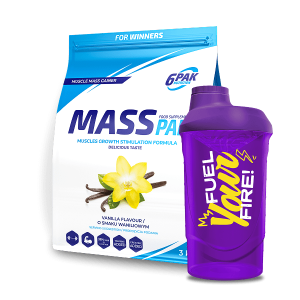Zestaw na masę i siłę | Gainer + kreatyna | Shaker GRATIS | Sklep 6PAK Nutrition
