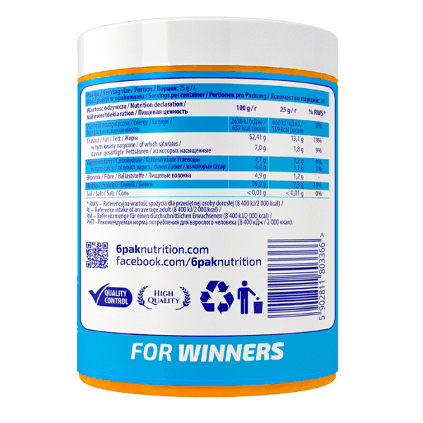 Krem Orzechowy Smooth - 908g | Masło orzechowe | Sklep 6PAK Nutrition