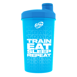 Shaker Niebieski 700 ml | TRAIN EAT SLEEP REPEAT | Sklep 6PAK Nutrition