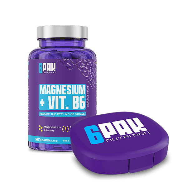 Magnez z witaminą B6 + Pillbox | 45 porcji | Sklep 6PAK Nutrition