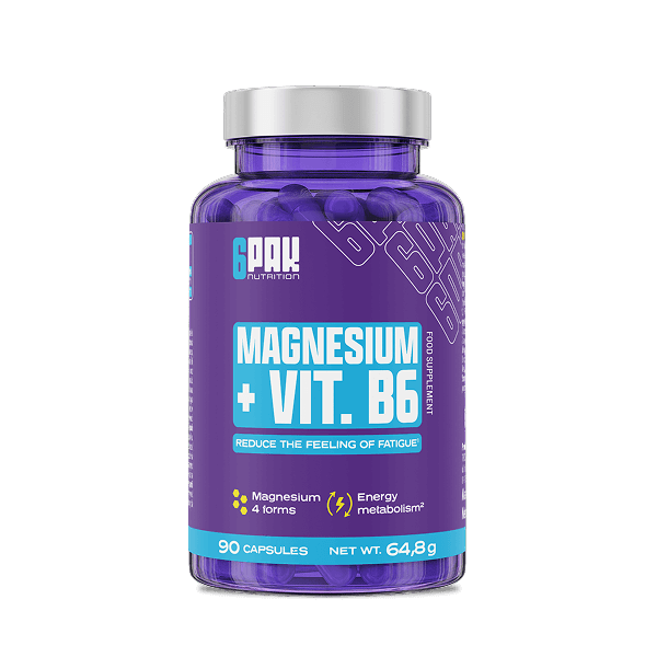 Magnez z witaminą B6 - 90 kapsułek | 45 porcji | Sklep 6PAK Nutrition Magnez z witaminą B6 - 90 kapsułek | 45 porcji | Sklep 6PAK Nutrition