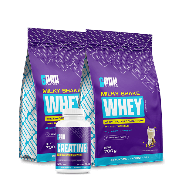 Dwa smaki białka Milky Shake Whey + Kreatyna | Sklep 6PAK Nutrition Dwa smaki białka Milky Shake Whey + Kreatyna | Sklep 6PAK Nutrition
