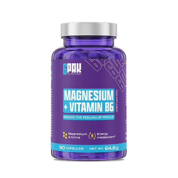 Magnez z witaminą B6 - 90 kapsułek | 45 porcji | Sklep 6PAK Nutrition
