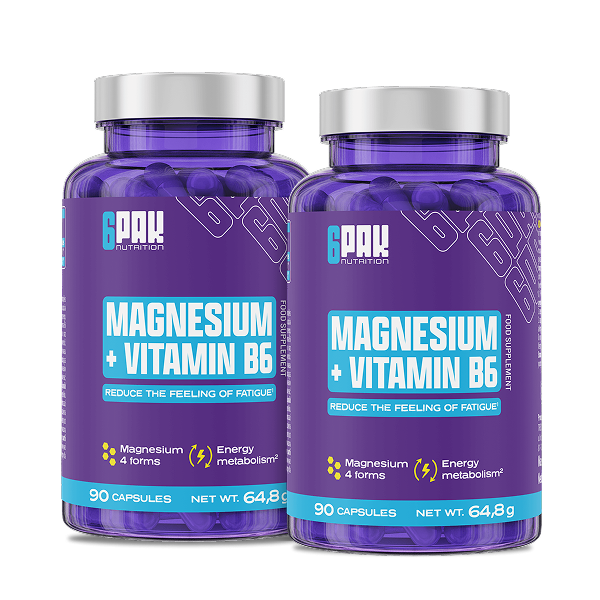 Magnesium + Vitamin B6 - Zestaw Dwóch Opakowań | Sklep 6PAK Nutrition