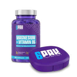 Magnez z witaminą B6 + Pillbox | 45 porcji | Sklep 6PAK Nutrition
