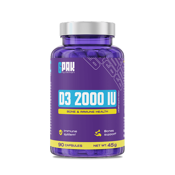 Witamina D3 2000IU - 90 kapsułek | Zdrowe kości | Sklep 6PAK Nutrition