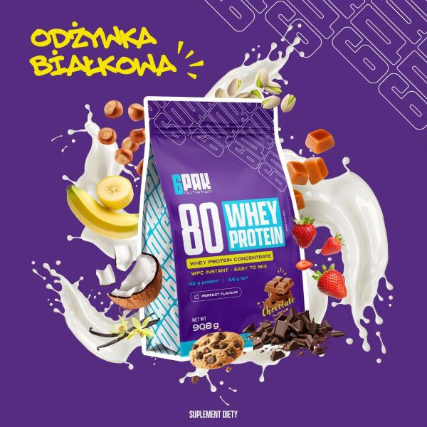 Białko New 80 Whey Protein - 908g | Białko na masę | 6PAK Nutrition