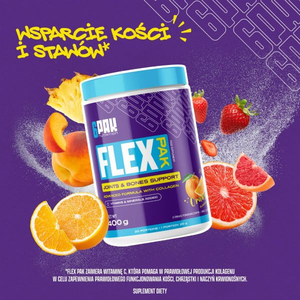 Suplement na stawy FLEX PAK - 400g | Kolagen | Sklep 6PAK Nutrition