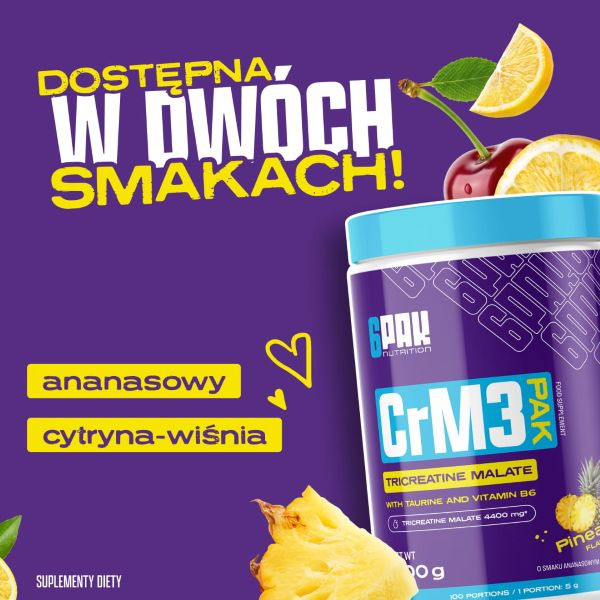 CrM3 PAK - 500g | Jabłczan kreatyny w proszku | Sklep 6PAK Nutrition