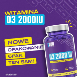 Witamina D3 2000IU - 90 kapsułek | Zdrowe kości | Sklep 6PAK Nutrition
