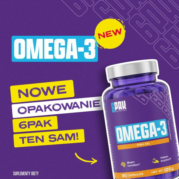 Omega 3 - 90 kaps. | Zdrowe serce | Kwasy DHA i EPA | Sklep 6PAK Nutrition