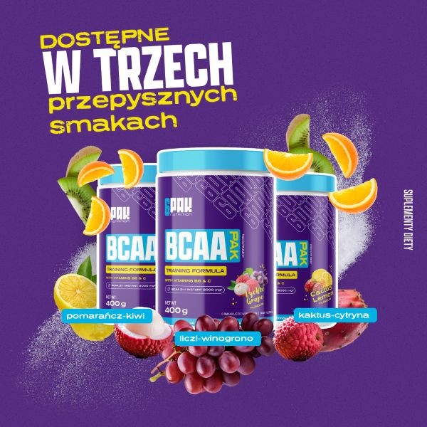 Aminokwasy rozgałęzione BCAA PAK - 400g | Sklep 6PAK Nutrition