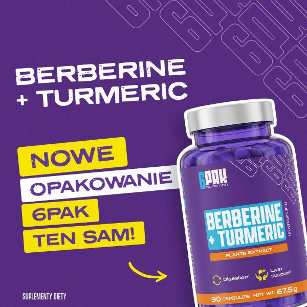 Berberine + Turmeric - 90 kaps. | Berberyna | Sklep 6PAK Nutrition