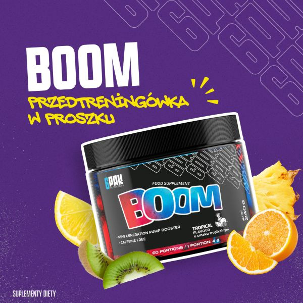 Przedtreningówka bez kofeiny BOOM - 240g | Pompa | Sklep 6PAK Nutrition