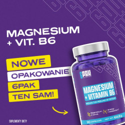 Magnez z witaminą B6 - 90 kapsułek | 45 porcji | Sklep 6PAK Nutrition