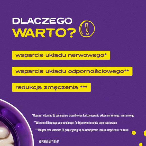 Magnez z witaminą B6 - 90 kapsułek | 45 porcji | Sklep 6PAK Nutrition