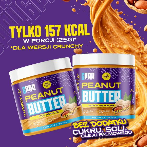 Krem Orzechowy Crunchy - 908g | Masło orzechowe | Sklep 6PAK Nutrition