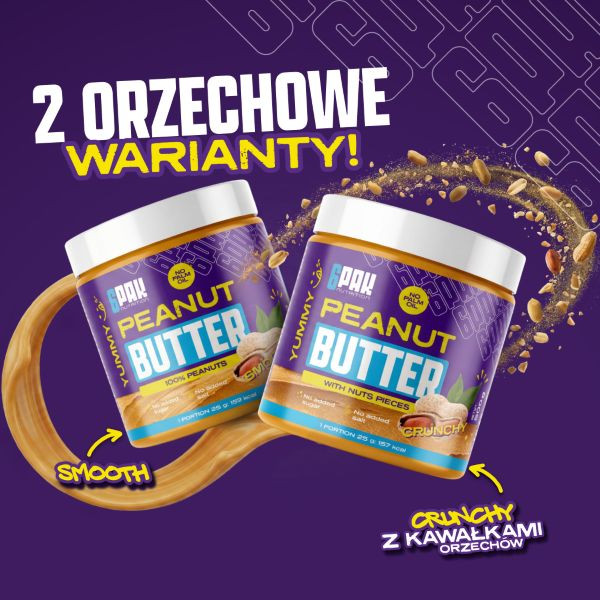 Krem Orzechowy Smooth - 908g | Masło orzechowe | Sklep 6PAK Nutrition